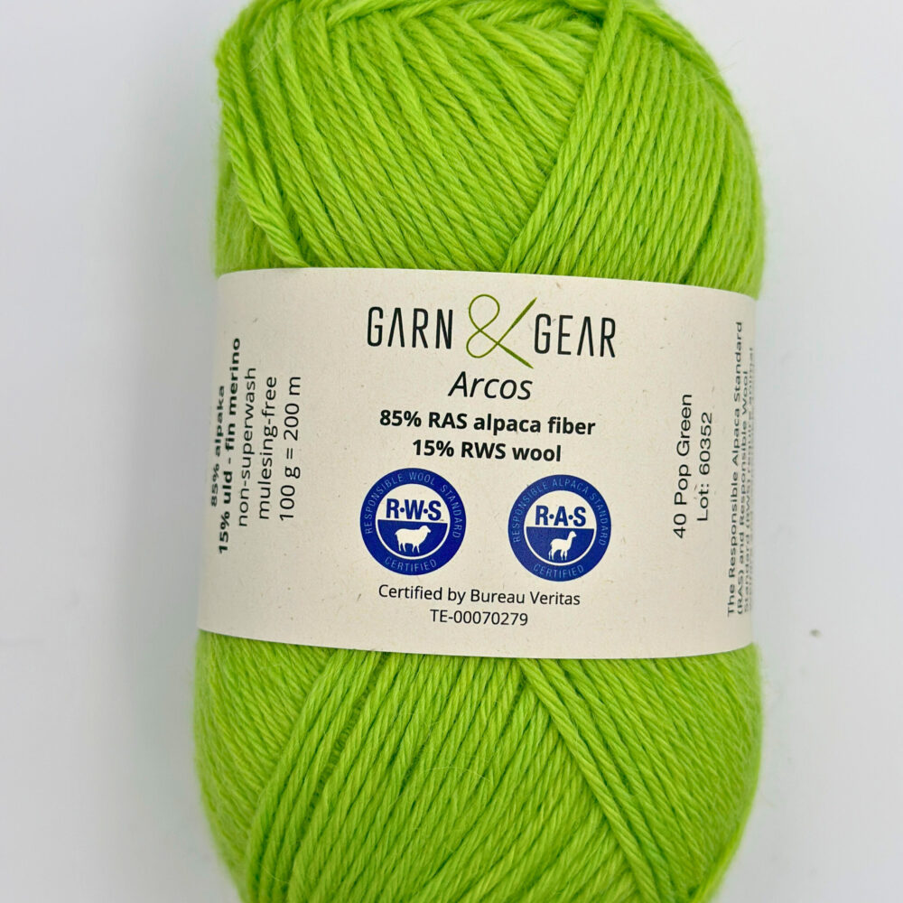 Arcos alpaca/merino - Pop Green. 100 g - Image 4