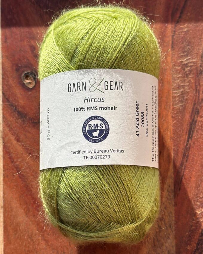 Mohair følgetråd i lys grøn fra Garn & Gear