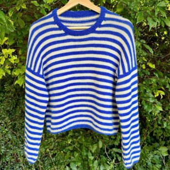 Garn til Olga sweater, her strikket i garnalternativ til Peer Gyynt