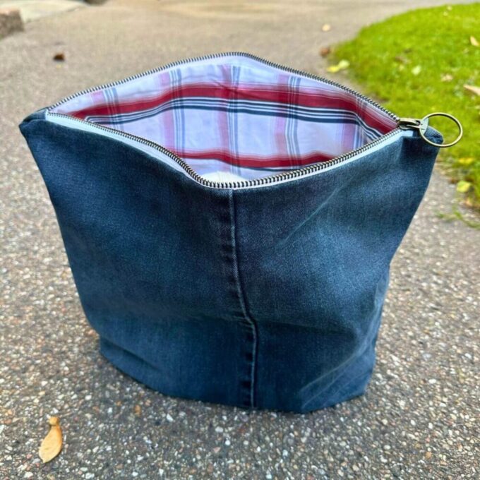Stor Projekttaske - Sort Denim - Morfar