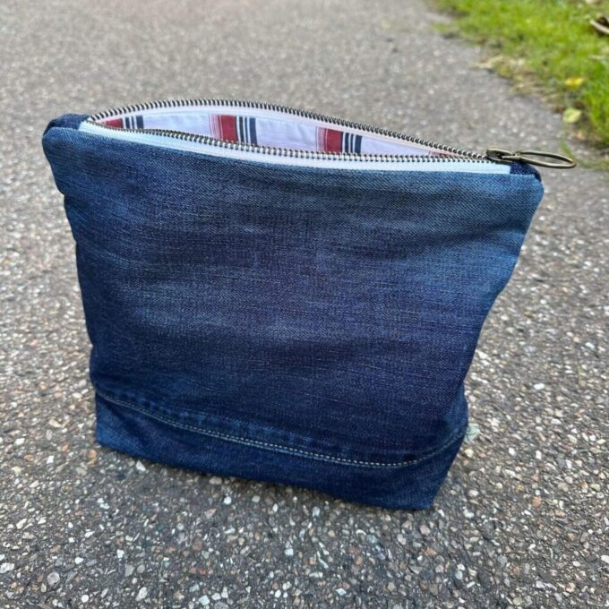 Medium Projekttaske - Blå Denim - Morfar