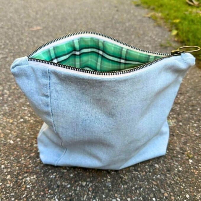 Medium Projekttaske - Lys Blå Denim - Surf - Billede 2