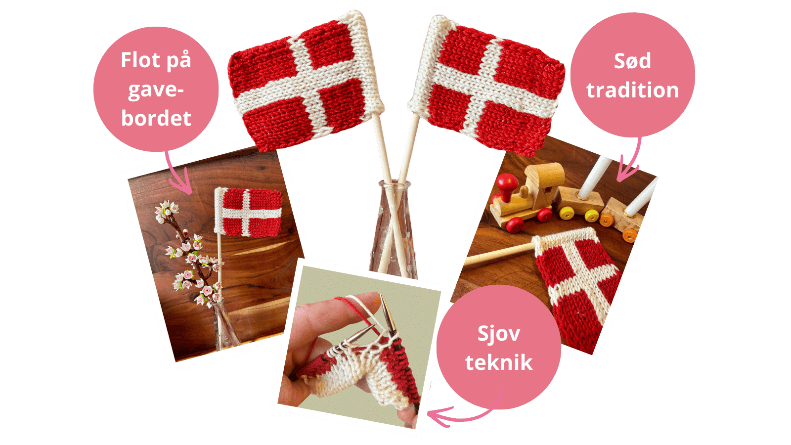 strikkede flag til fødselsdag