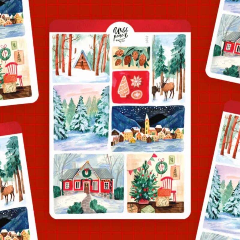 Wild pencil stickers juletid