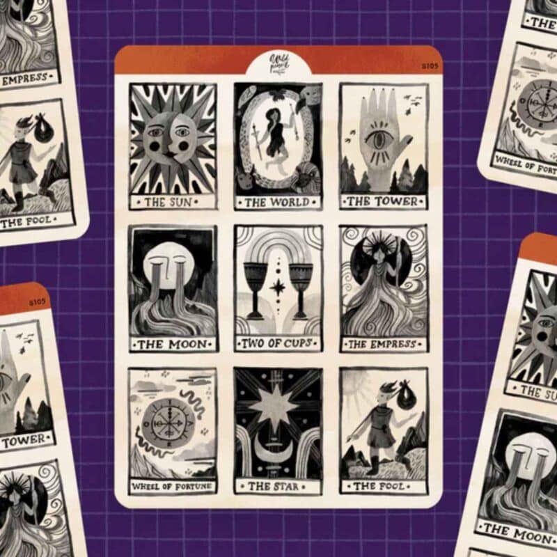 Wild pencil stickers tarotkort