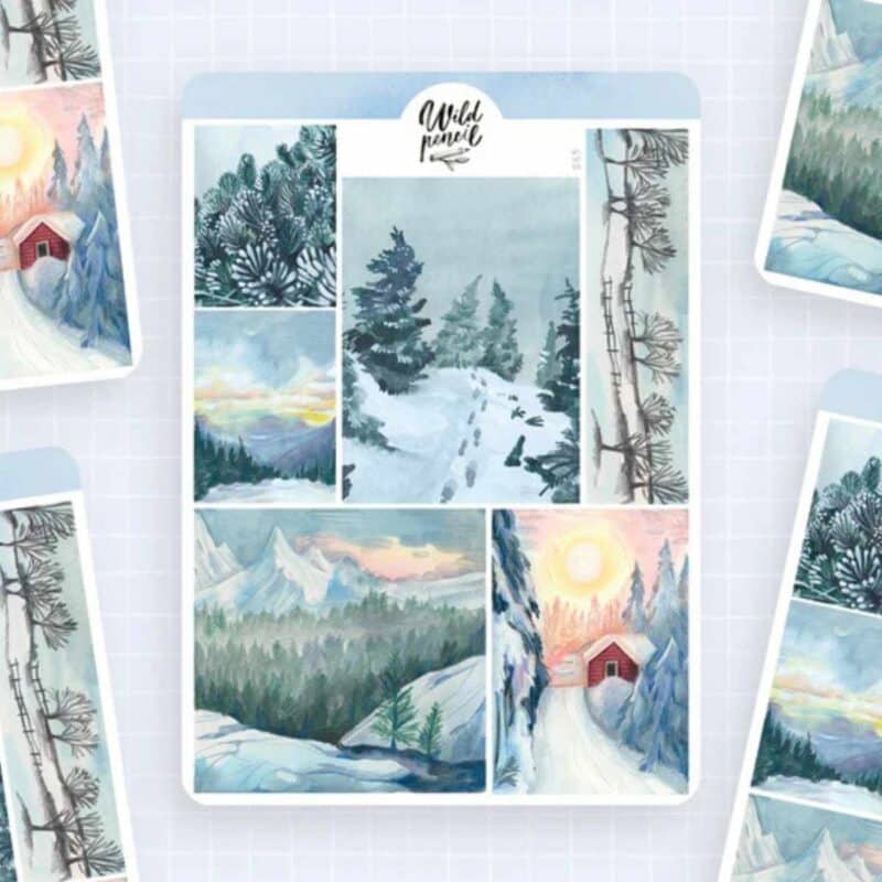 Wild pencil stickers vinterlandskaber