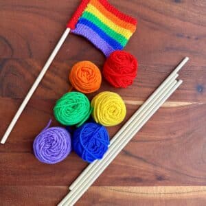 strikkekit til regnbueflag pride